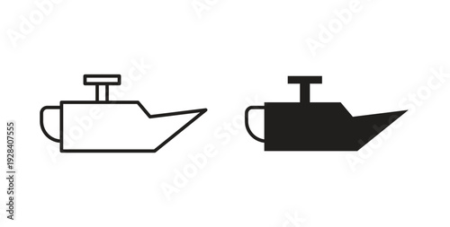 Oil can icon style design pack on white background. Thin line and clipart style