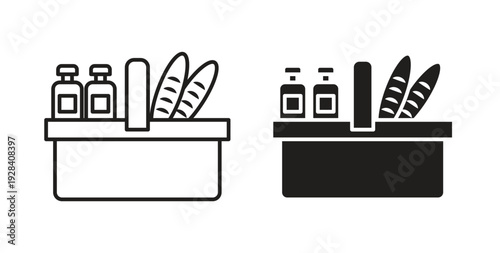 Picnic icon style design pack on white background. Thin line and clipart style