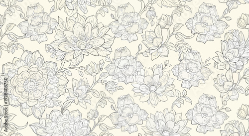 Sophisticated Classic Damask Design with Soft Neutral Color Contrast