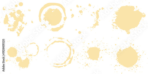 Yellow coffee cup stains and splatters coffee stain