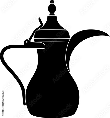 Traditional arabic coffee pot silhouette