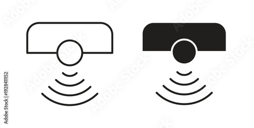 Sensor icon style design pack on white background. Thin line and clipart style