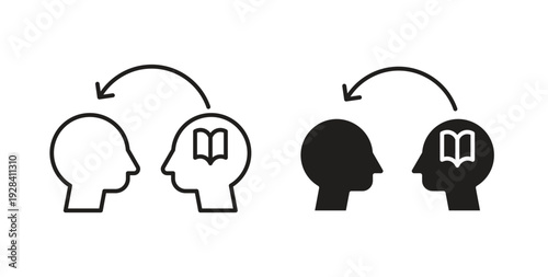 Share thoughts icon style design pack on white background. Thin line and clipart style