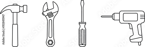vector illustration of a set of tools