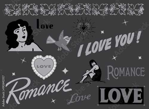 Love_Collage_Grayscale_Black_White_Valentine
