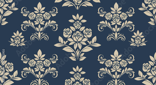 Seamless Ornamental Textile Pattern with Classic Vintage Appeal