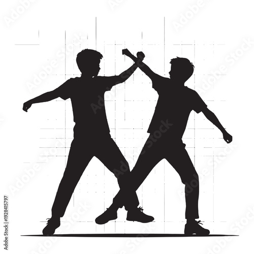 Modern t-shirt design with stylish black graphic on white background  Elegant woman dancing with arms raised in dynamic pose