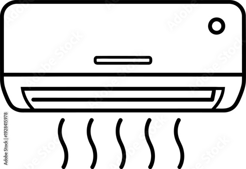 Air conditioner unit with cooling vents illustration