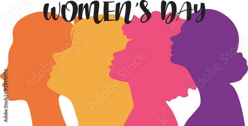 International Women’s Day celebration concept with empowered women silhouette and global unity