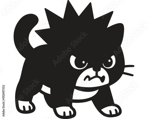 A cartoon tiger with a black explosion behind it, standing on a white background