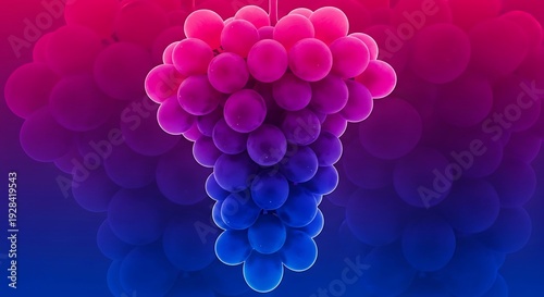 Bunch of Grapes with Neon Reflection.
