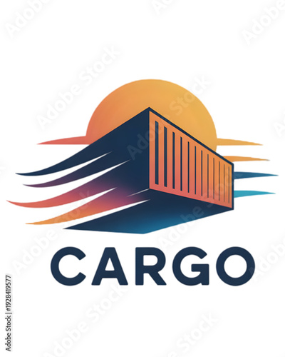Cargo Container Shipping Freight Logistics isolated on transparent background.