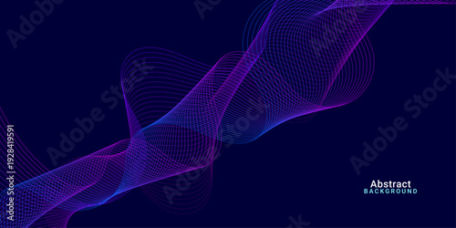 Abstract  background with vibrant red and blue linear wave patterns on a dark navy backdrop for modern digital tech layouts.