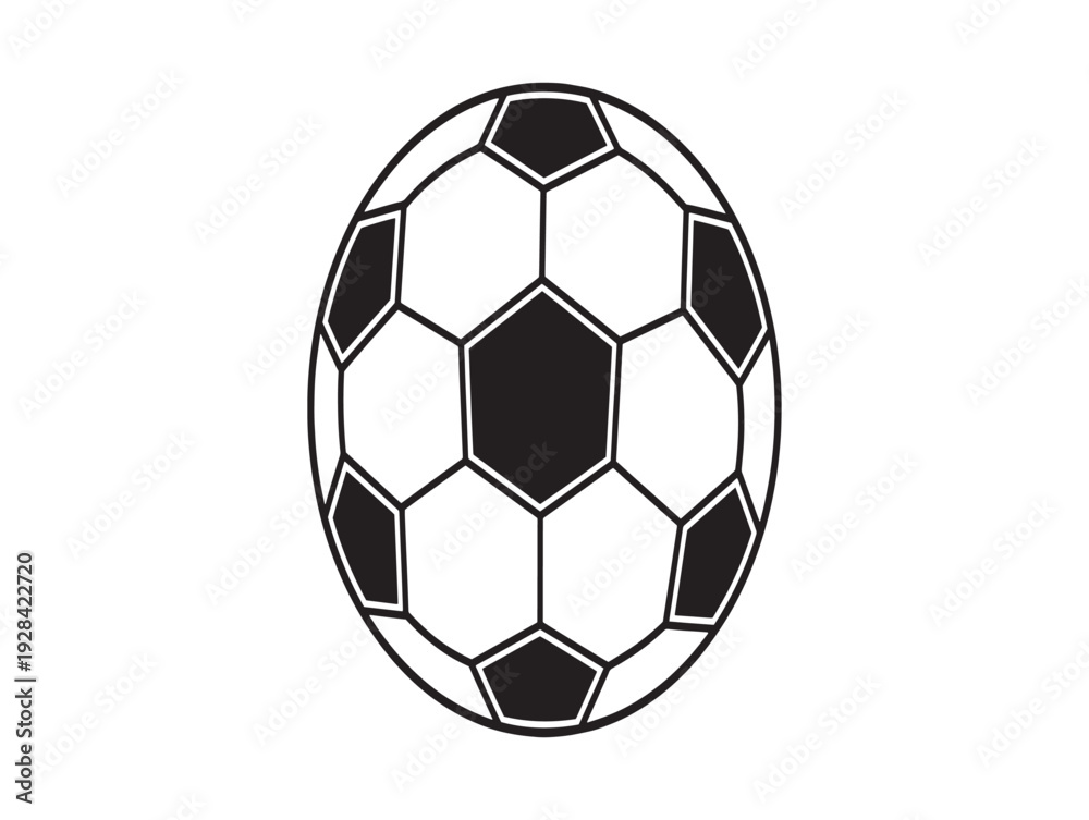 Naklejka premium A black and white illustration of a soccer ball with a classic pentagonal and hexagonal pattern