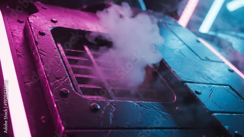 A close up of a glass of water next to the steel door and window of an old car in an industrial factory construction site marked by fire