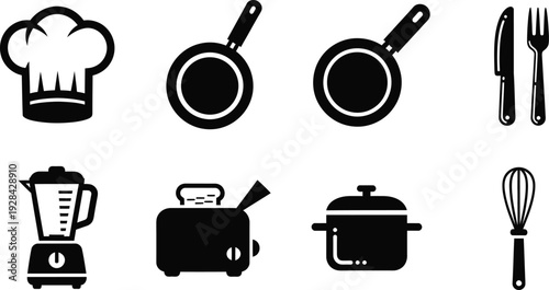 Kitchen icon bundle for cooking and restaurant concepts