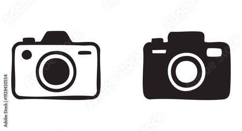 Digital camera silhouettes for photography web design and mobile application user interface elements