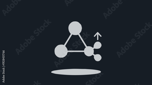 Molecular Structure Diagram White on Dark Background.