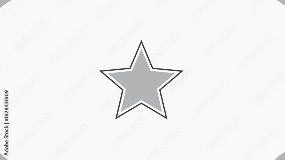 Obraz premium Simple Gray Star Icon Illustration Design.