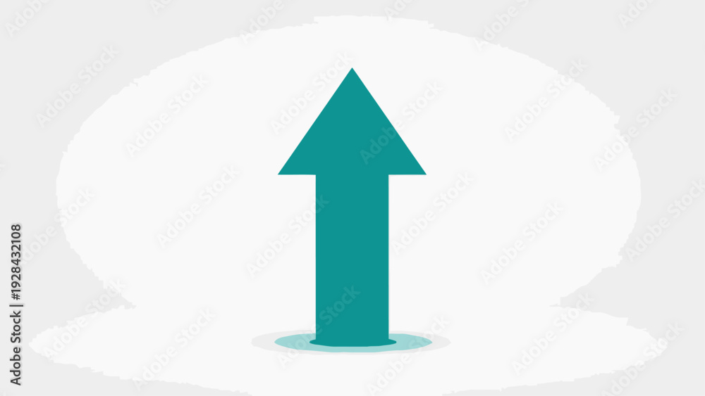 Fototapeta premium Teal Arrow Pointing Upwards Icon Symbol.