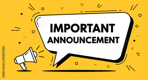 Important announcement megaphone vector icon