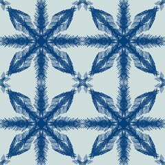 Deken met foto Mandala Blauw inkt sneeuwvlok mandala patroon  © Tinaartth