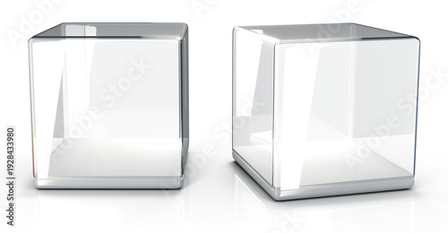Foto Acrylic clear square display cases for retail or exhibition
