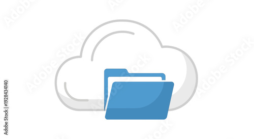 Cloud Storage Folder Icon - Digital Data Archive