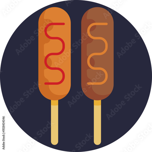 A classic American fast food consisting of a grilled or steamed sausage served in a sliced bun, often topped with mustard, ketchup, onions, or relish.