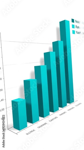 Wallpaper Mural A growing bar graph shows business statistics in office background Torontodigital.ca