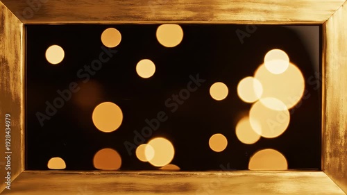 A rustic cheese board rests on a wooden surface surrounded by a magical bokeh of warm golden Christmas lights that create a festive holiday glow