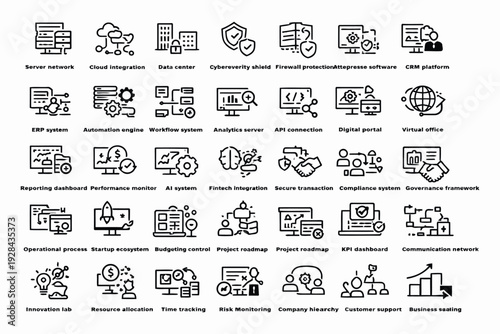 Collection of various icons depicting household items and daily activities