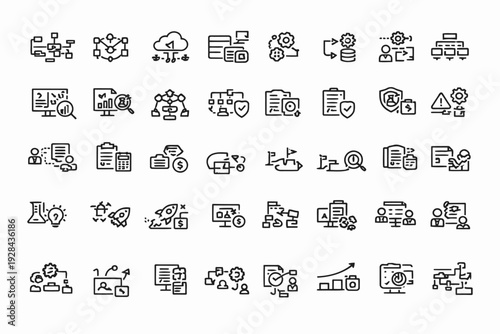 Collection of diverse icons representing various objects and activities in daily life