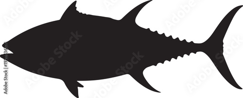 Silhouette sea fish design 