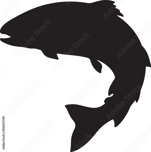 Silhouette sea fish design 