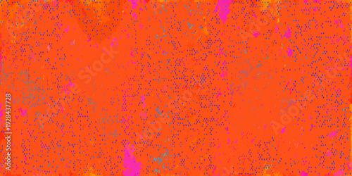 Abstract colorful background with scattered dots and vibrant orange hues