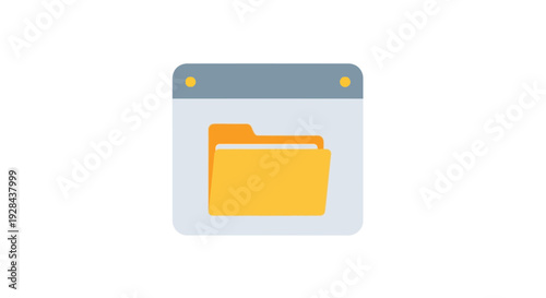 Folder icon with documents, data storage, organized files
