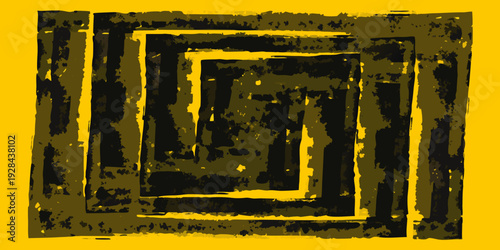 Abstract geometric design featuring nested squares with a textured finish