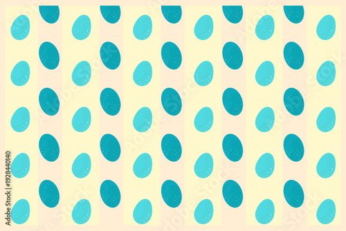 Patron sin costuras de huevos de Pascua en color azul con fondo a rayas