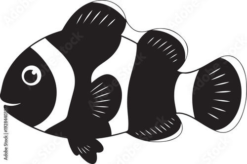 Silhouette sea fish design 