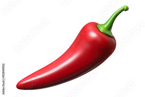 A red chili pepper with a green stem