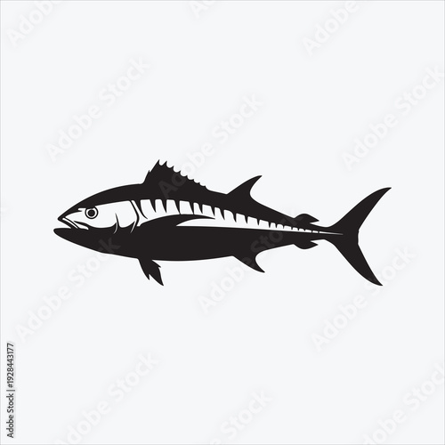Silhouette sea fish design 