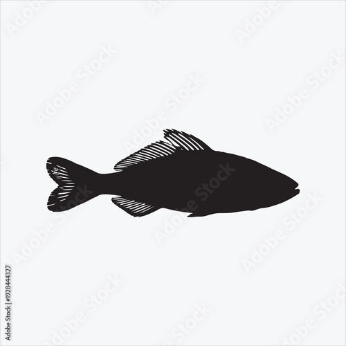 Silhouette sea fish design 
