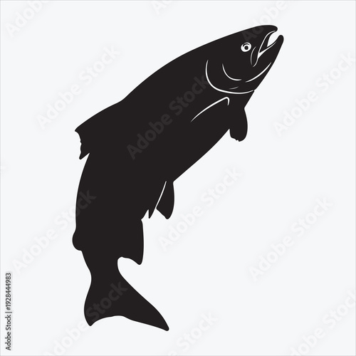 Silhouette sea fish design 