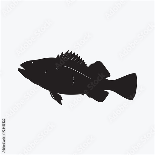 Silhouette sea fish design 