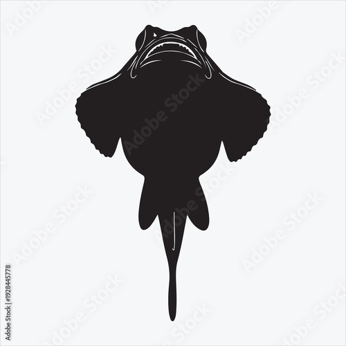 Silhouette sea fish design 