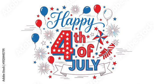 4th of July celebration vector graphic
