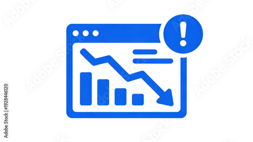 A 3d vector illustration of a blue business graph with an arrow serving as a web icon and digital symbol for the internet technology concept of a key to success