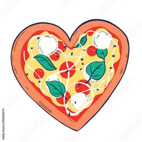 Vsai heart shaped pizza showing love for italian food