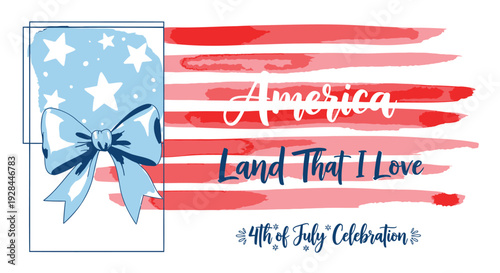 Patriotic 4th of July celebration design element